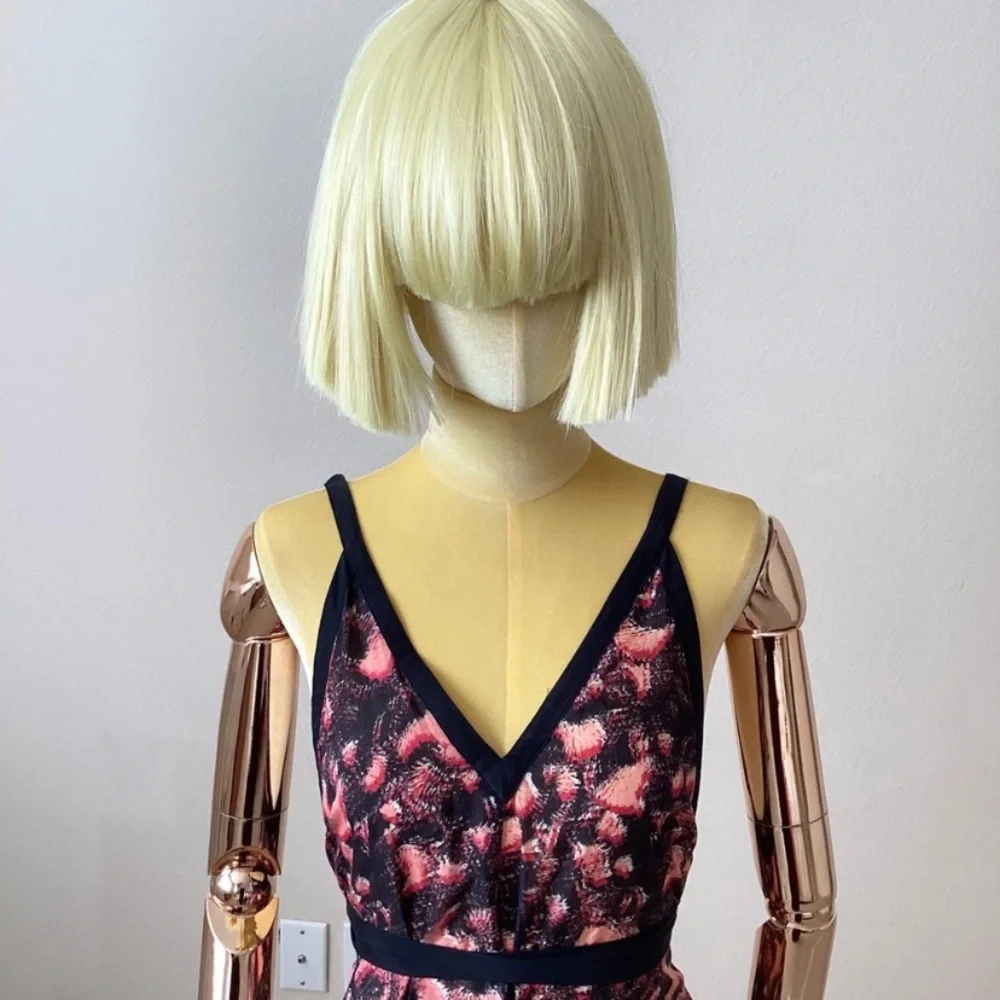 Proenza Scouler Watermelon Pink Plunge V Neck Mini Dress SZ XS/S - Picture 5 of 6